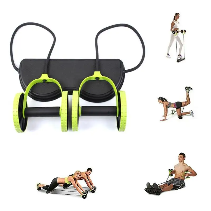 AB wheel roller stretch elastic abdominal resistance pull cord