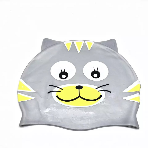 Children cartoon silicone swimming cap cat-shaped silicone swimming cap training special swimming cap spot Featured Image