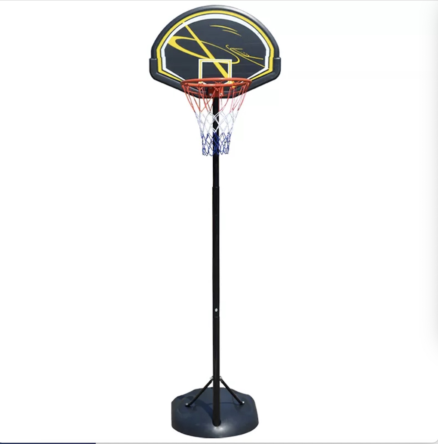 Telescopic Adjustment Steel Pole PE Backboard Basketball Hoop Stand with Base for Game