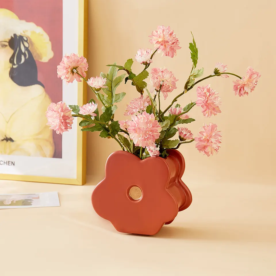 Nordic Home Decoration Vase Small Lovely Exquisite Fashion Flower Vase Living Room Bedroom Office Decoration Ceramic Vase Gift