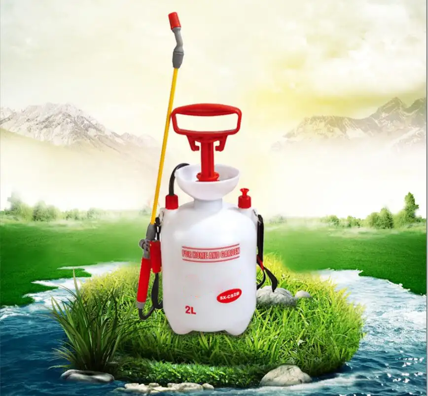 2L manual gardening air pressure watering sprinkler sprayer shoulder air pressure watering can