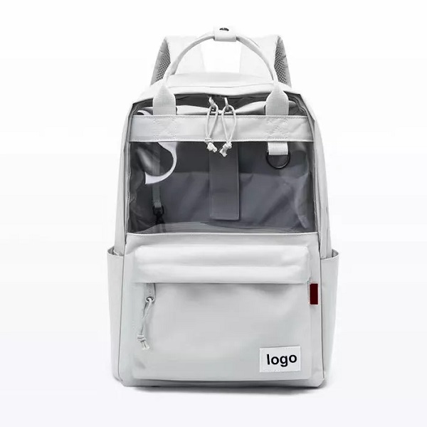 custom clear pvc backpack for women girls waterproof pink color transparent backpack bags with portable handle