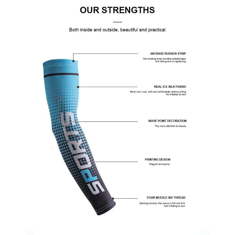 Custom Logo New Style Motorcycle Sports Baseball Seamless Knit Sun Uv Protection Cooling Arm Sleeves For Men