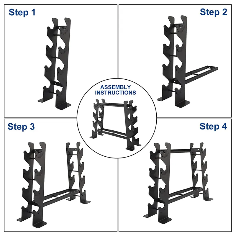 Custom black metal dumbbell holder