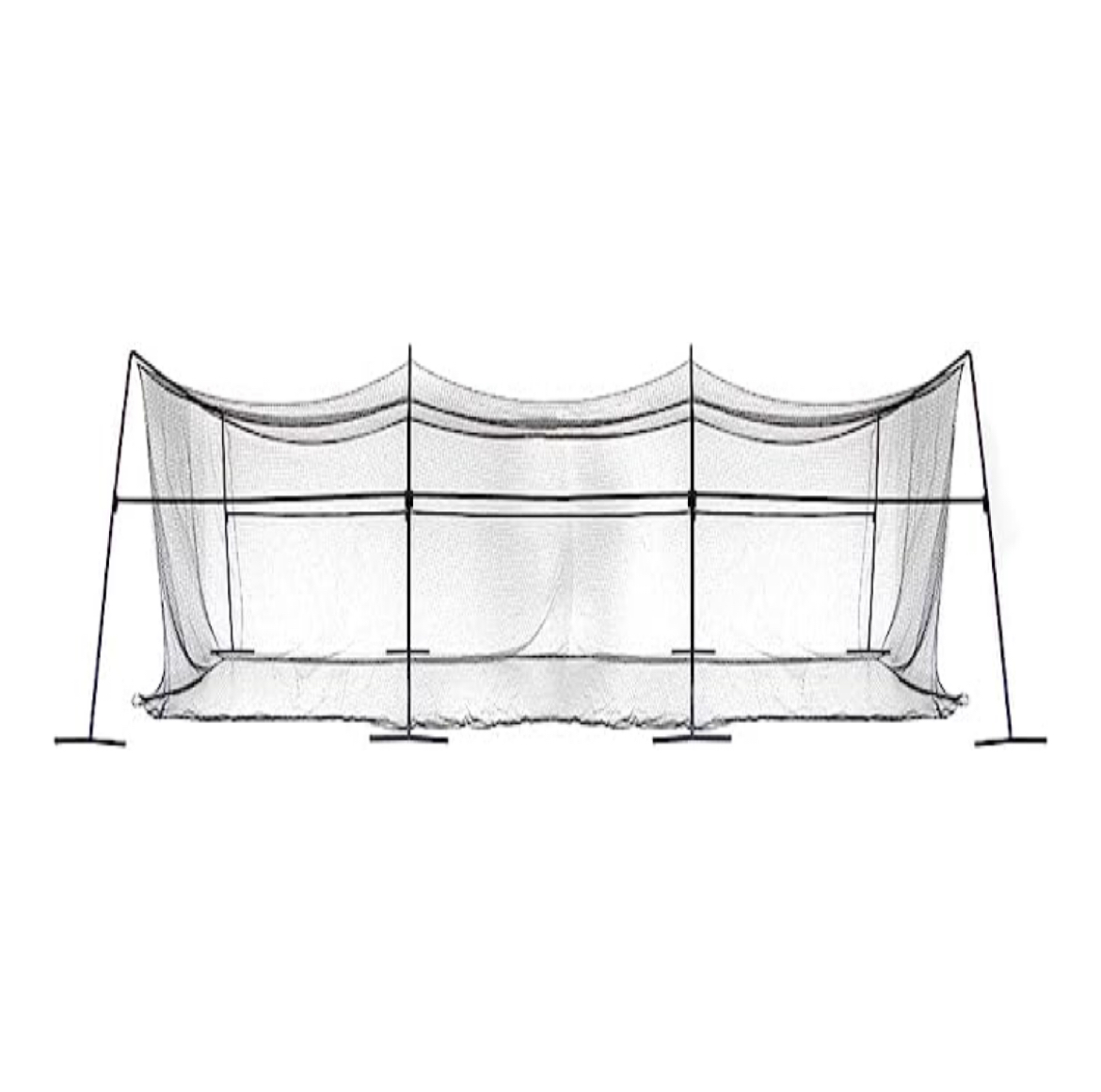40-Foot Tournament Baseball and Softball Batting Cage Collapsible Frame and Mesh