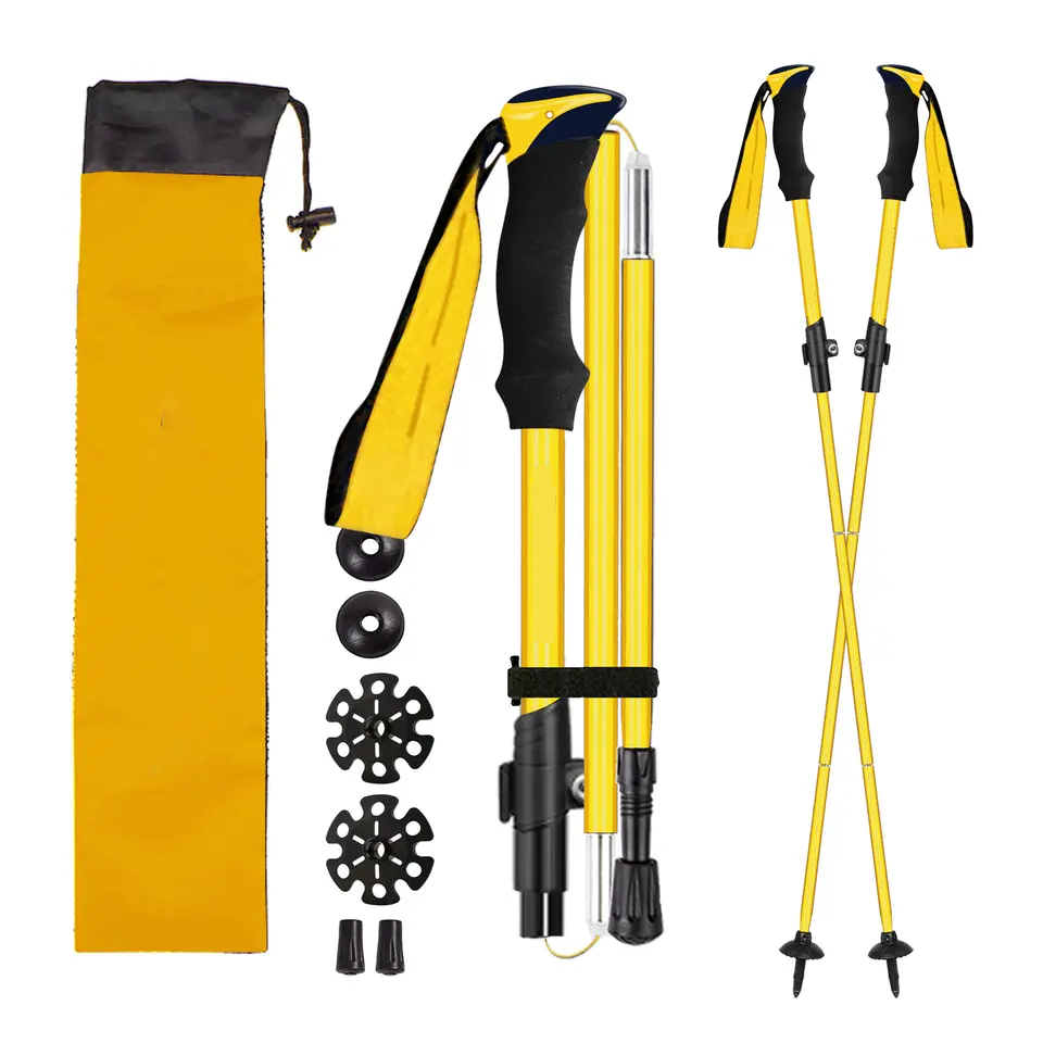 Portable Nordic Trekking Pole 5-section Folding Aluminum Walking Staff For Hiking Featured Image