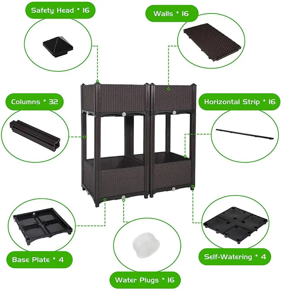 Multiple Combinations Vertical Garden Raised Bed Elevated Planters to Grow VegetablesPlanting Box Container for Patio