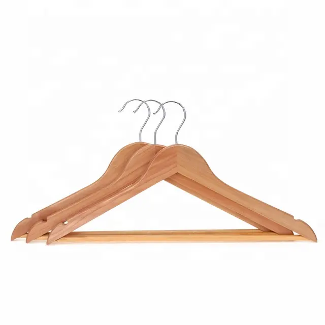 Wholesale High Quality Supermarket Wood Clothes Hangers For Garment Display