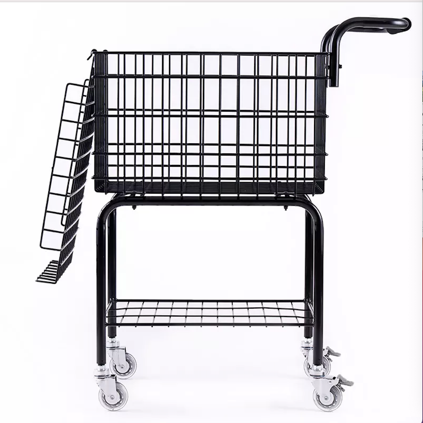 Large Capacity Tennis Cart 2 Layers Portable Tennis Basket With Wheels