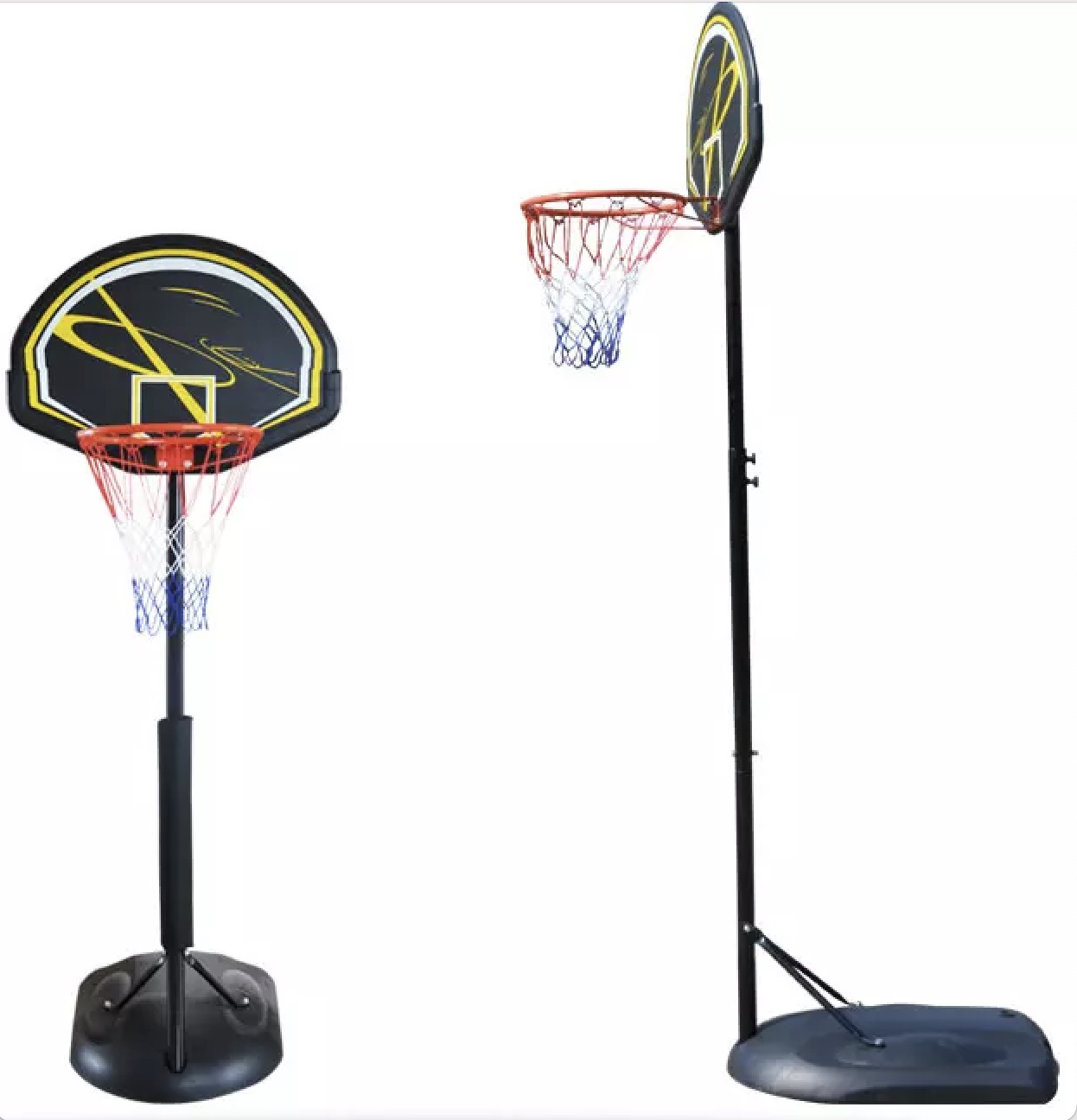 Telescopic Adjustment Steel Pole PE Backboard Basketball Hoop Stand with Base for Game