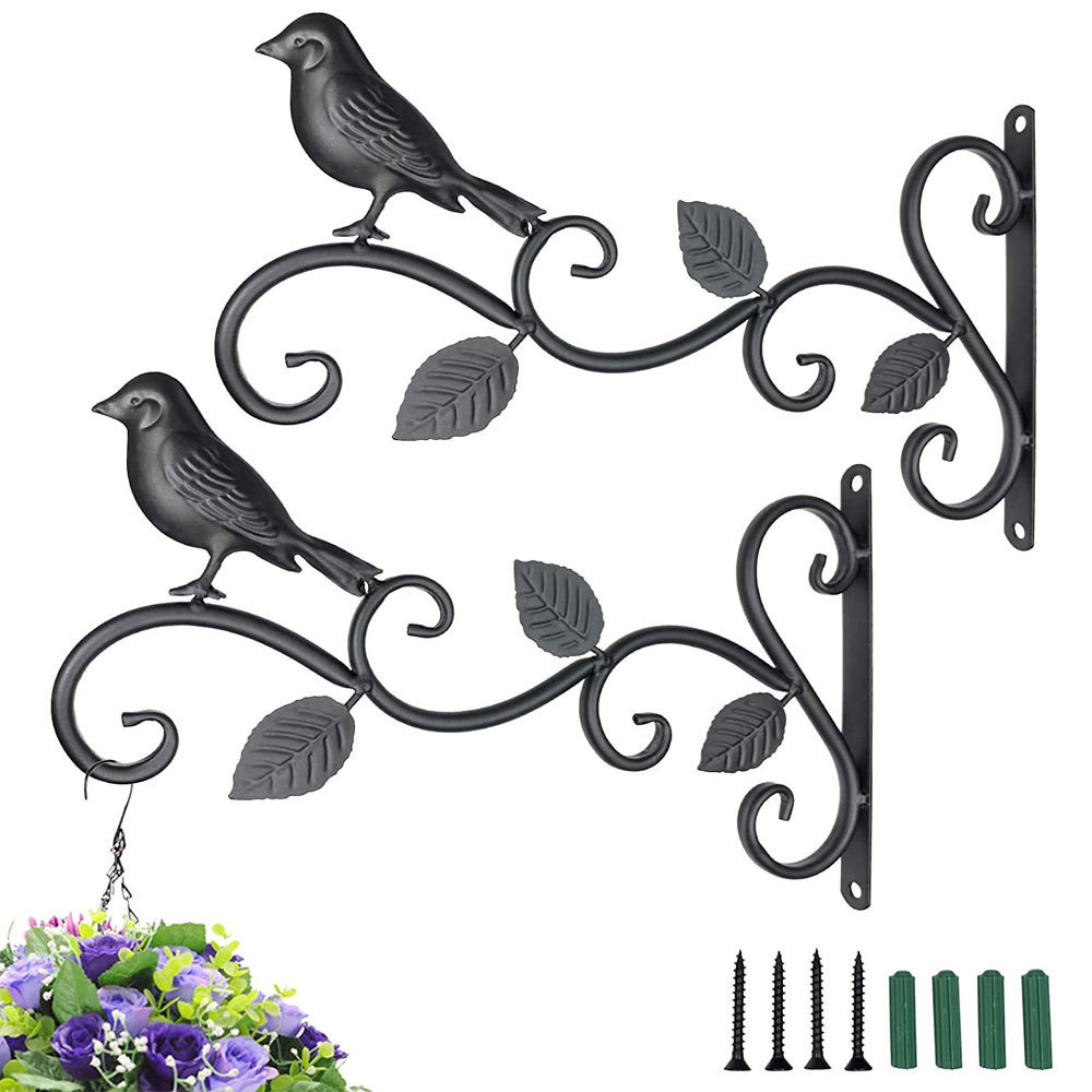 Park iron potted hook simple wall-mounted metal flowerpot hanger outdoor lantern balcony garden flower rack