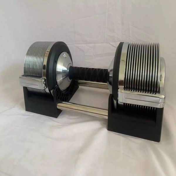 New Design Silver 1 KG Increment Adjustable Dumbbell 72L .B Adjustable Dumbbell 32KG Electroplating Dumbbell