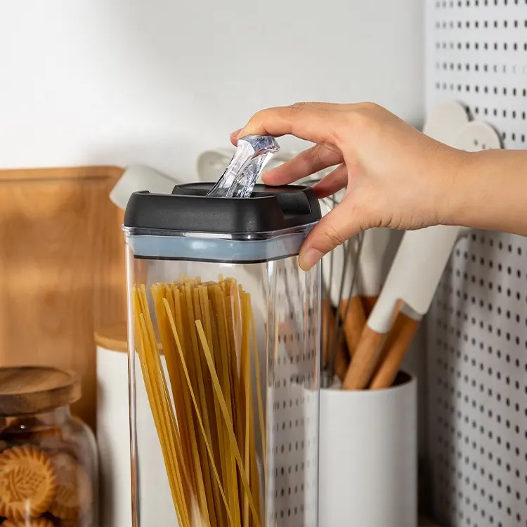 4Pcs Kitchen Large Airtight Cereal Noodle Pasta Sugar Keeper Kitchen Plastic Dry Food Storage Container Set Featured Image