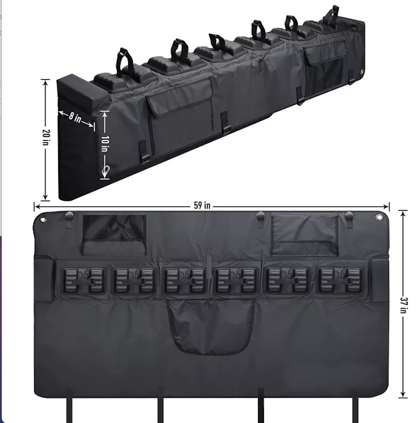 High Quality Tailgate Bike Cover with Utility Ring with Secure Frame Straps Carry up to Six Bikes Tailgate Bike Pads