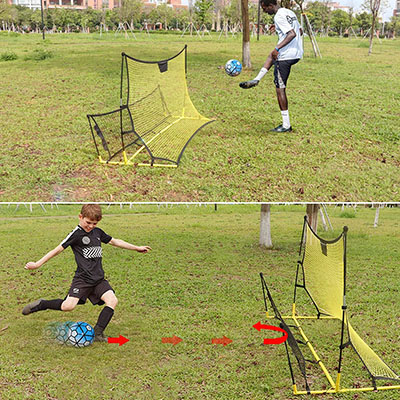 Adjustable Pitch Back Portable Backstop Goal Target Football Soccer Rebounder Net