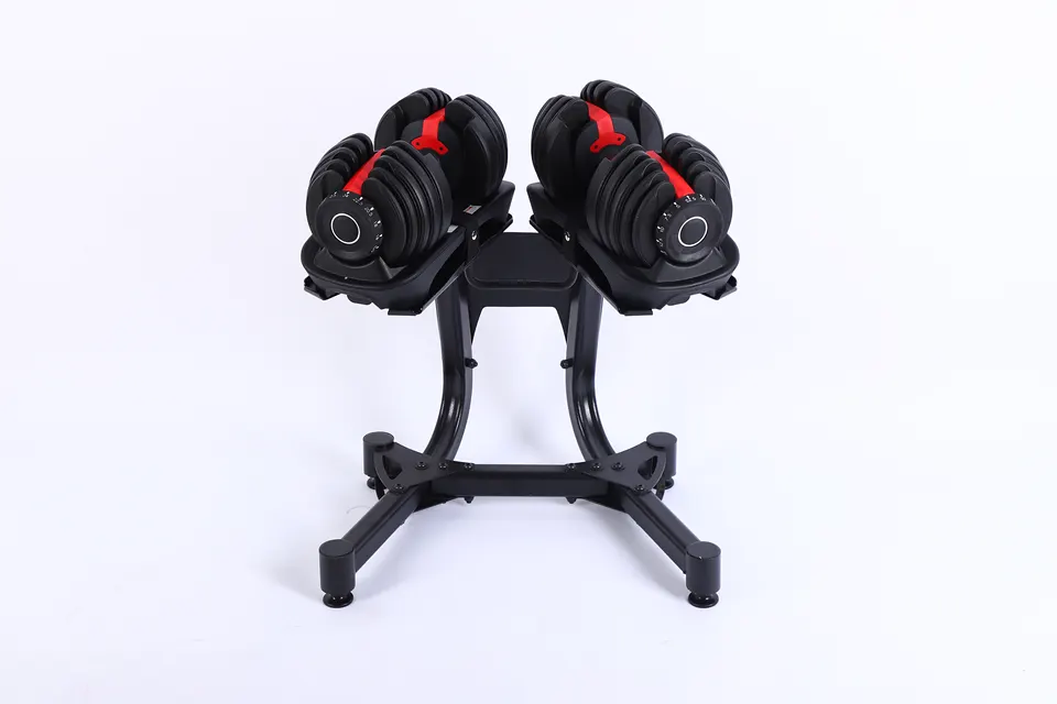 Adjustable metal barbell holder