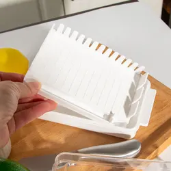 Hot Sales Japanese Style Refrigerator Butter Quantitative Cutting Storage Plastic Butter Dish With Cover