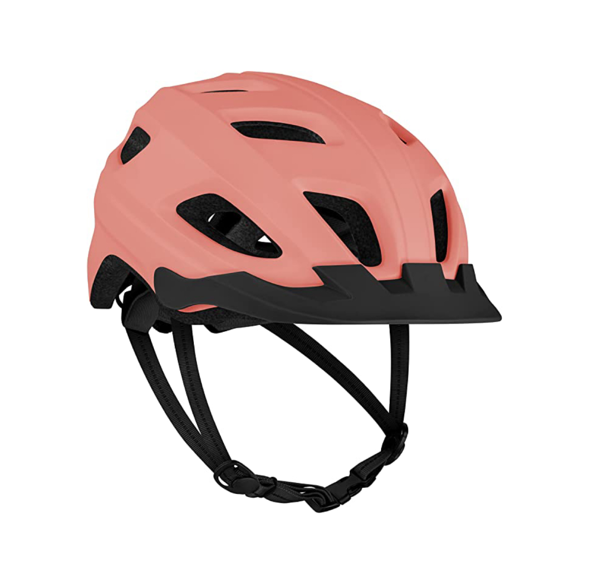 Bicycle helmet with LED safety light adjustable dial and removable visor