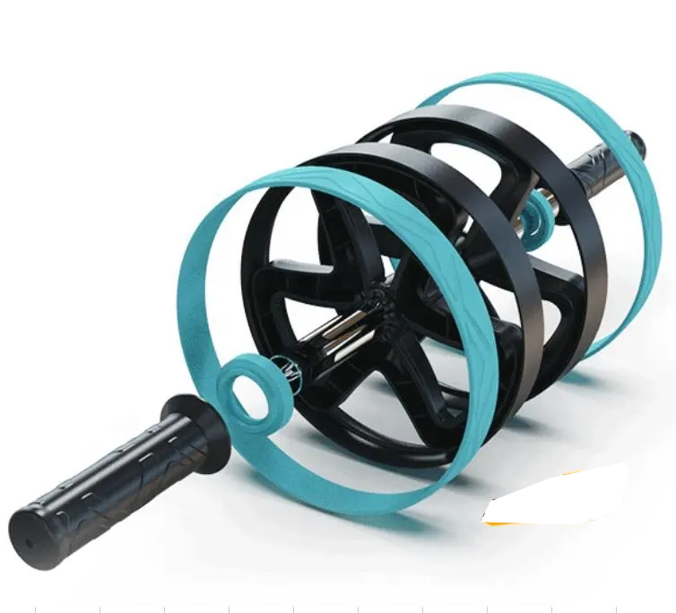 Abdominal muscle trainer double workout AB wheel roller