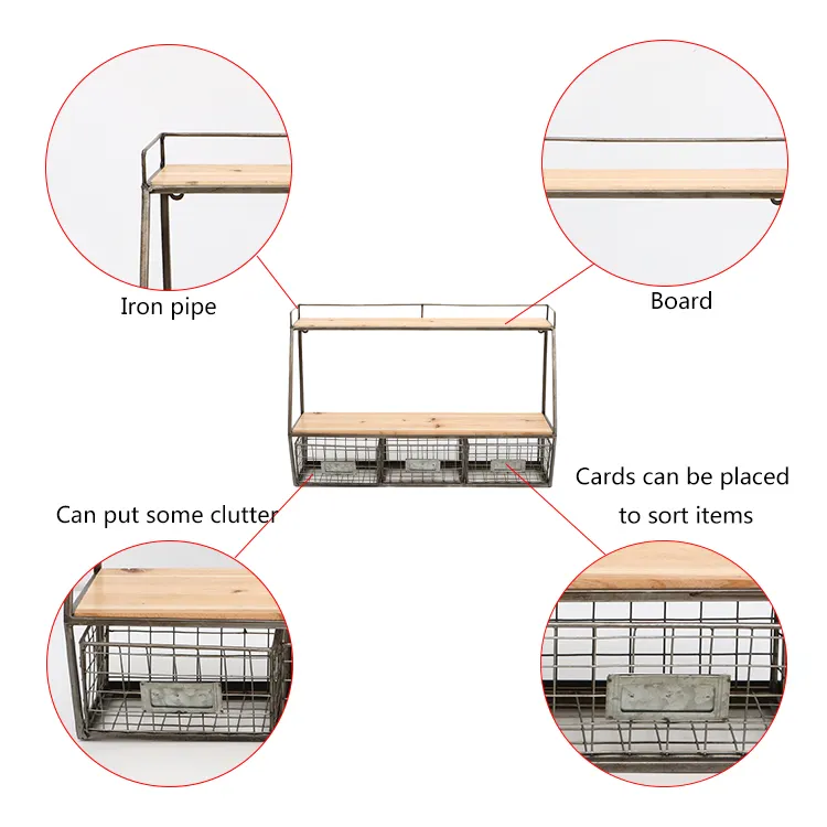High Quality Wood Tiers Metal Multi Functional Kitchen Storage Holders Rack