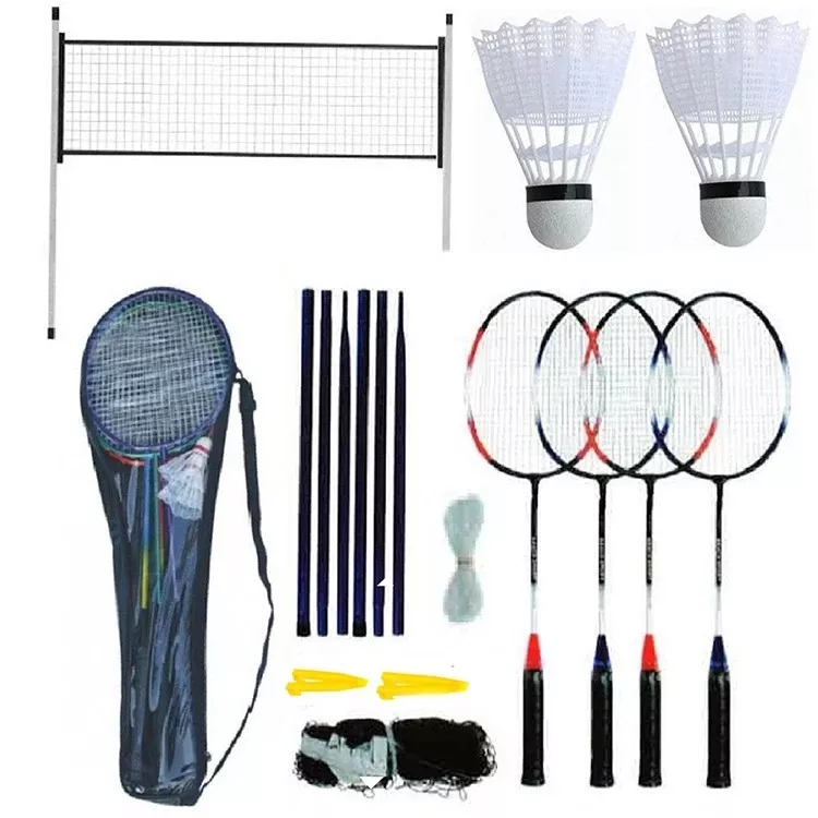  4 player badminton racket set outdoor play badminton racket racket badminton net Featured Image