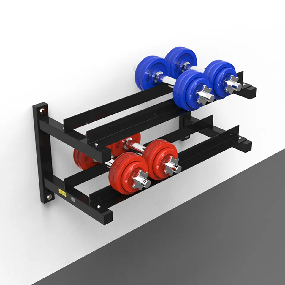 Gym metal storage wall mounted fitness dumbbell stand