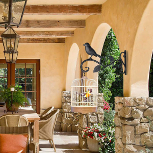 Park iron potted hook simple wall-mounted metal flowerpot hanger outdoor lantern balcony garden flower rack