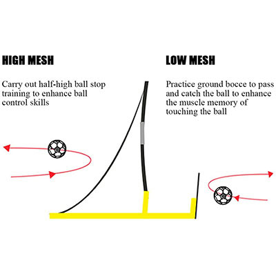 Adjustable Pitch Back Portable Backstop Goal Target Football Soccer Rebounder Net