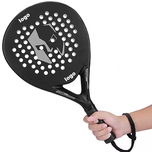 OEM personality tennis racket black and white beach racket carbon fiber racket