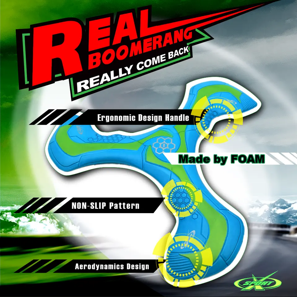 Amazing Toyz Top quality beginner EVA foam plastic 23 cm boomerang unisex kids outdoor toy