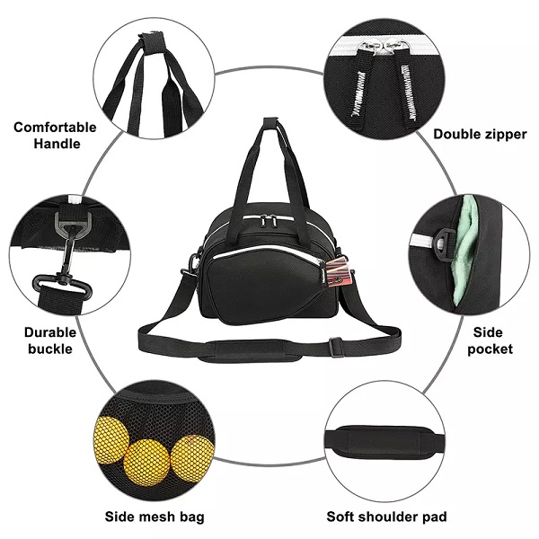 wholesale training racket protective cover portable Oxford storage bag Black outdoor sports table tennis bag