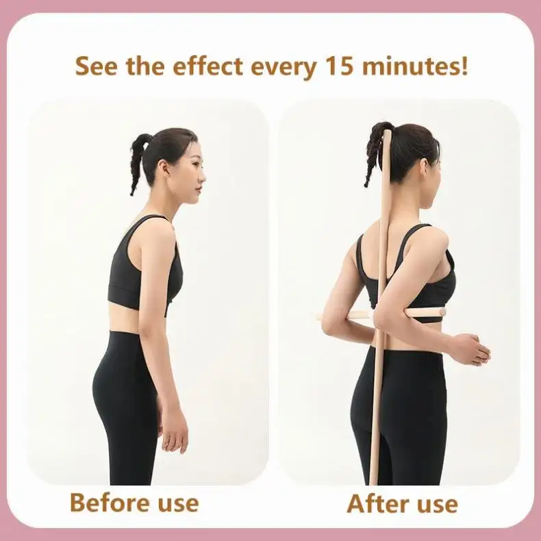 Premium Body Building Yoga Stick Round Shape Wooden Stick Open Shoulder Correct Hunchback Training Stick