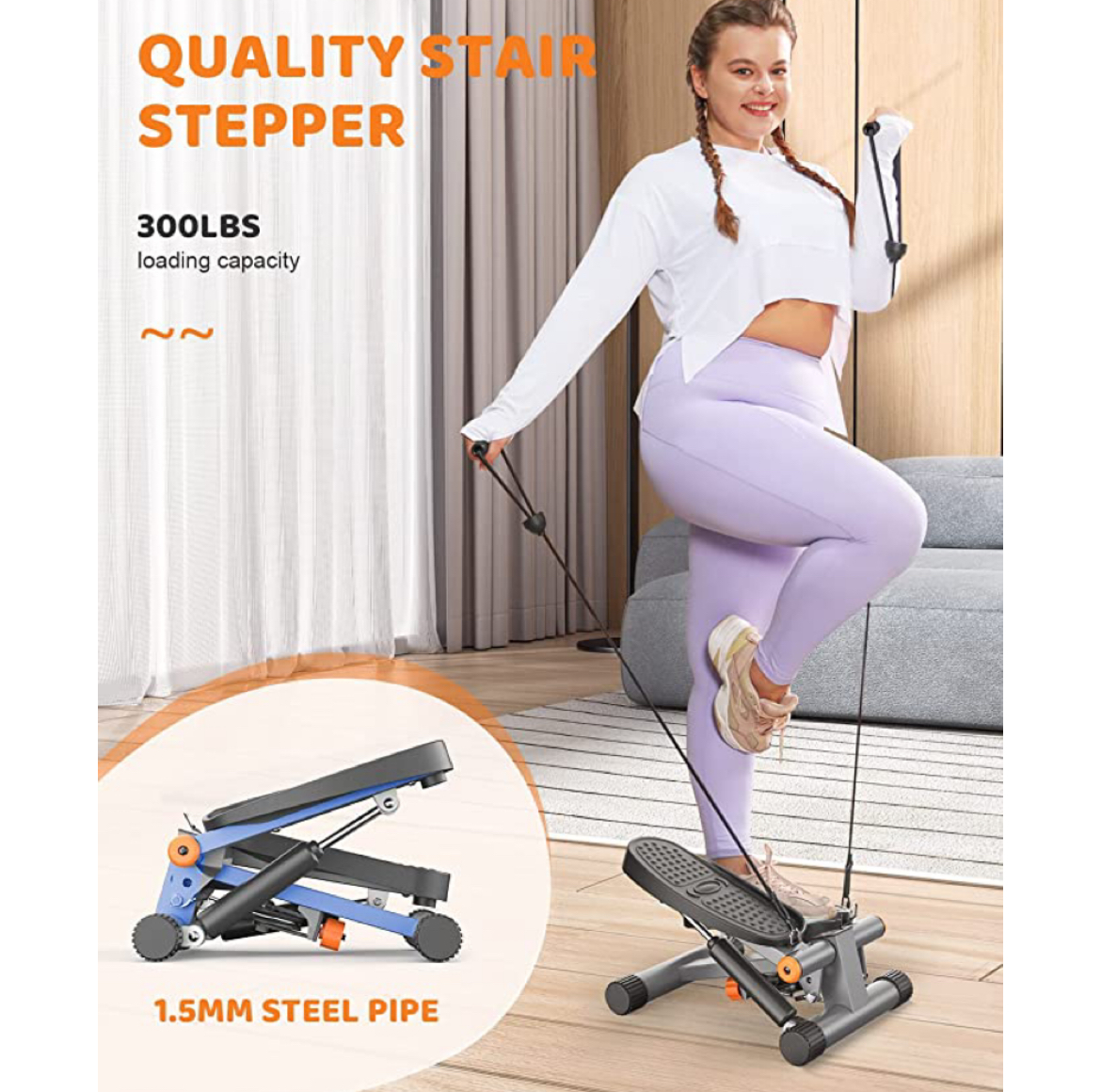 Mini Stepper with Resistance Bands 300 lbs.