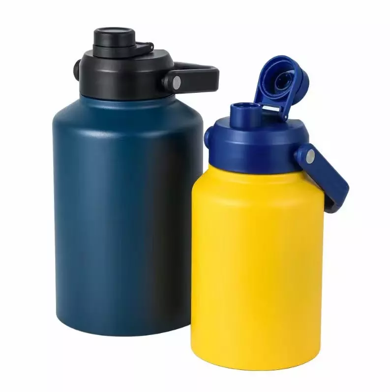 Small mouth thermos cup portable handle bamboo lid water cup Featured Image