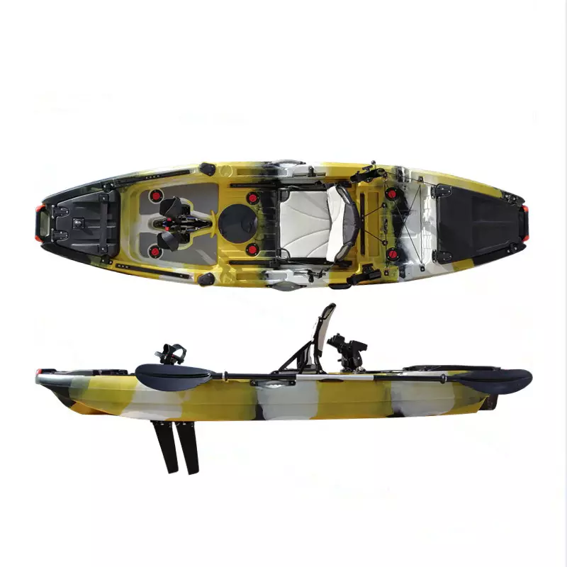 Single sitting on top fishing pedal drive kayak with aluminum kayak seat Featured Image