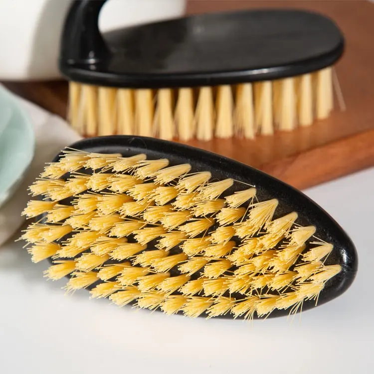 Oem Eco-Friendly Ergonomic Non-Slip Handle Non-Scratch Pot Cleaning Brush Bamboo Kitchen Dish Scrub Brush For Pan Sink