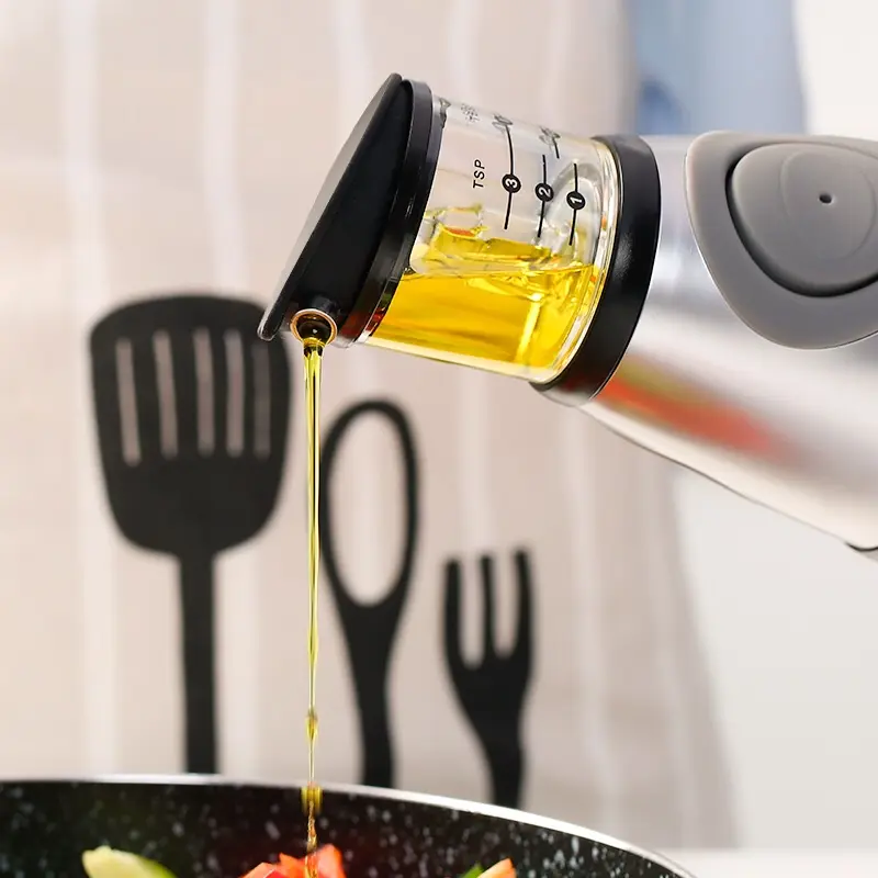 500ml Creative Kitchen Supplies Glass Seasoning Bottle Cooking Oil Bottle Leakproof Metering Oil Bottles For Soy Sauce Vinegar