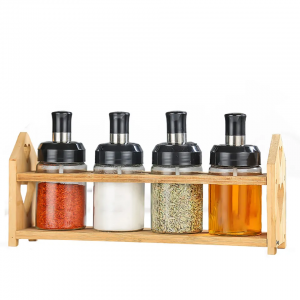 Glass Spice Box Spoon and Lid Integrated Spice Jar Combination Seasoning Jar Kitchen Supplies Home Salt Shaker Oil Bottle