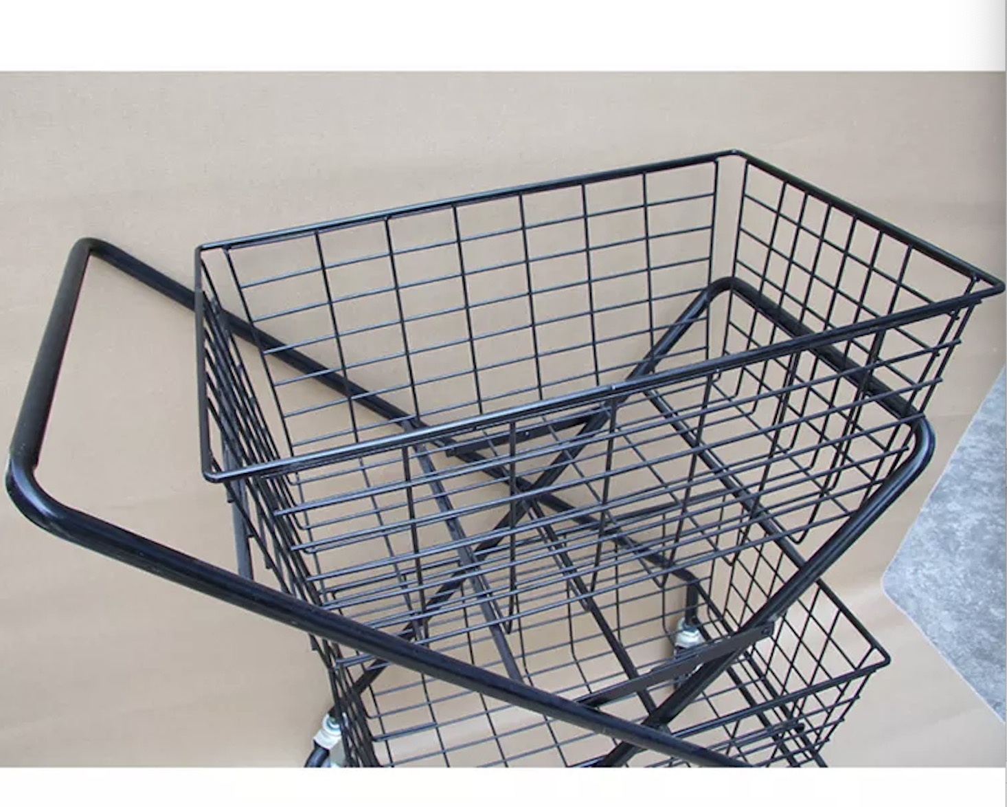 Double Layer Metal Sports equipment storage basket cart tennis ball trolley
