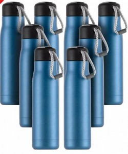 Rust steel double wall thermos flask sports water bottle