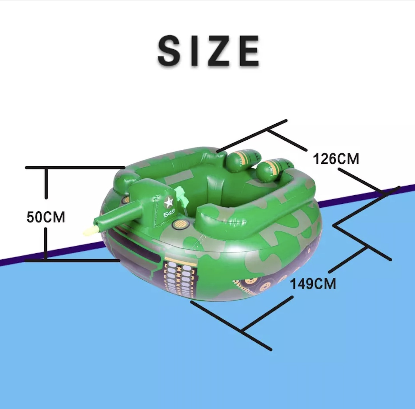 2022 new arrival Water Play Inflatable tank float with water gun blow up Pool Toy Swim inflatable pool float for Adults and Kids