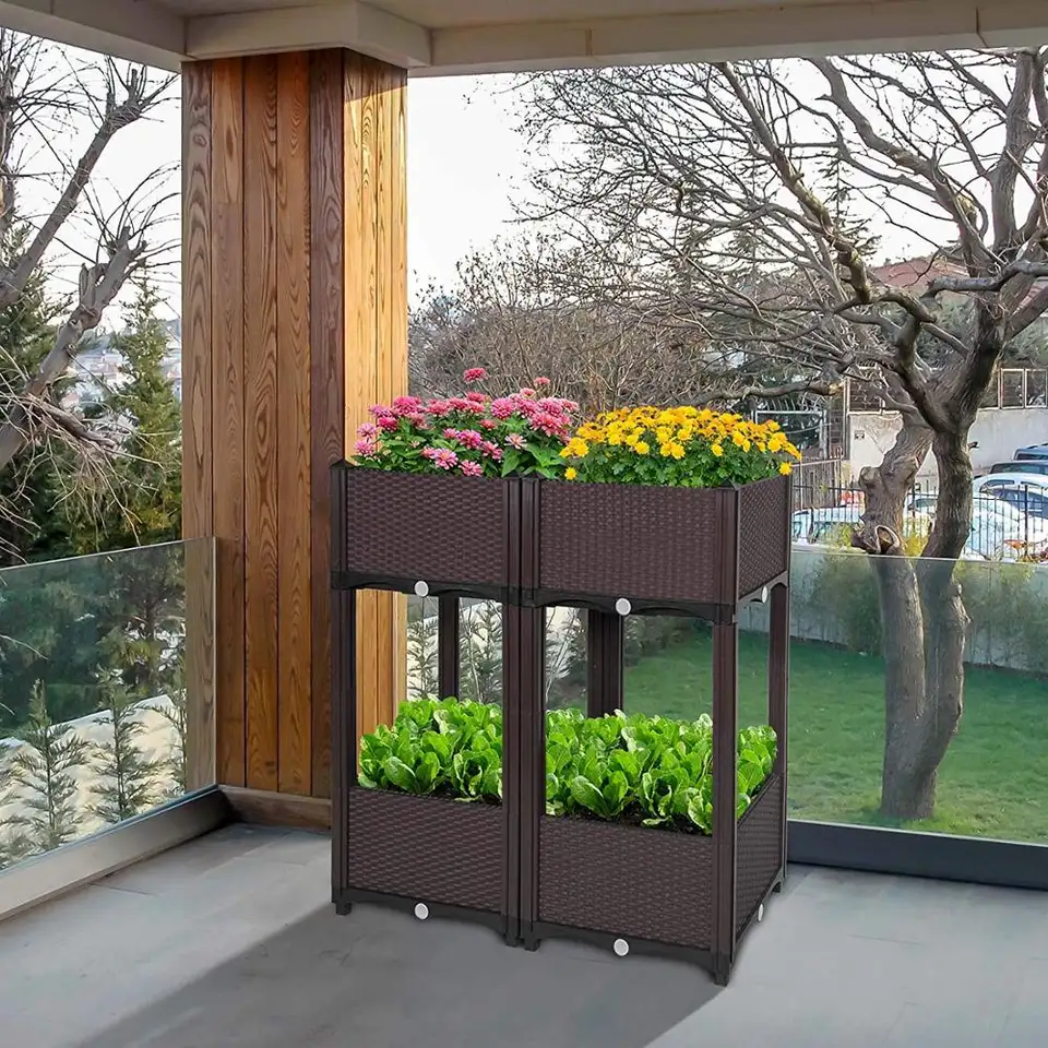 Multiple Combinations Vertical Garden Raised Bed Elevated Planters to Grow VegetablesPlanting Box Container for Patio