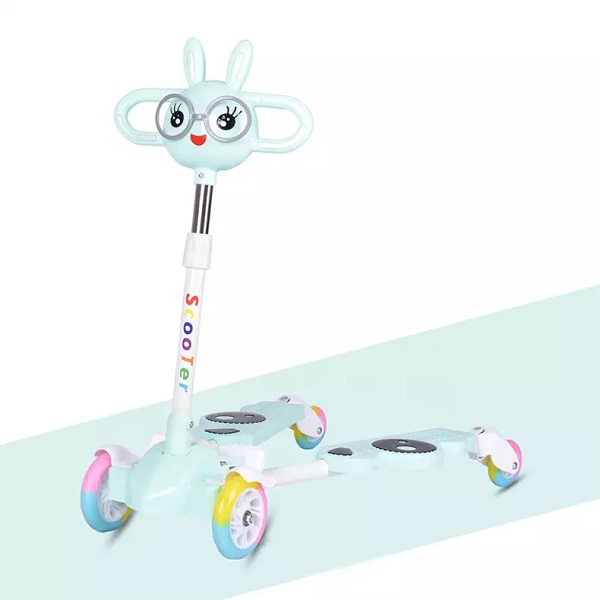 Best Selling Scooter Children’s Step Car Foldable Flash Four Wheels Skating Scooter /kids Kick Foot Sliding Frog Scooter