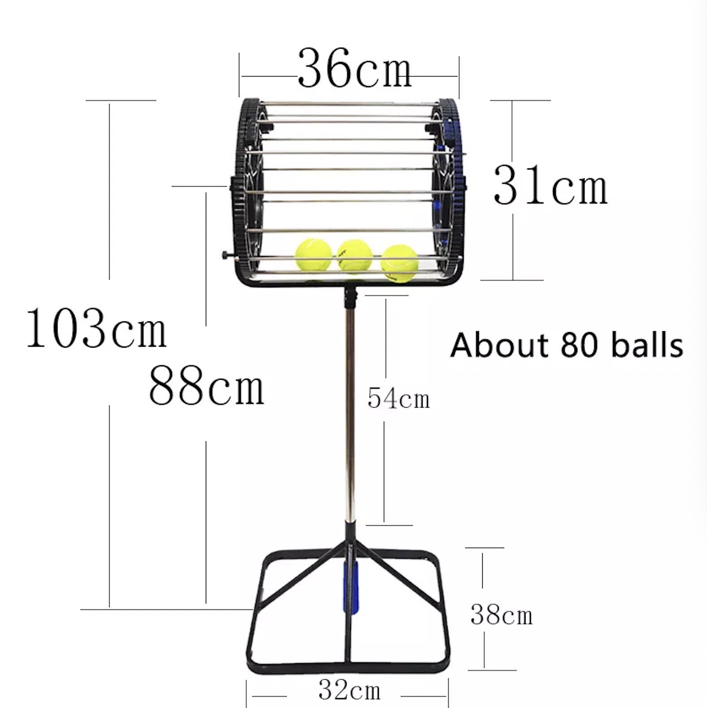 Tennis Club Practical Storage Tennis Ball Portable Hopper Picker with Wheels