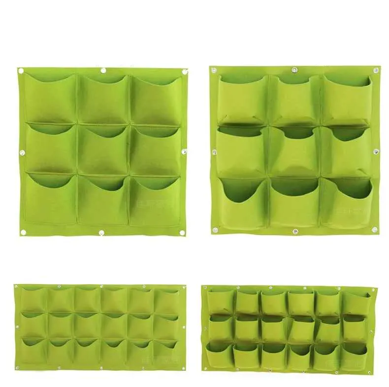 Fabric garden supplies felt vertical plant grow wall with handles