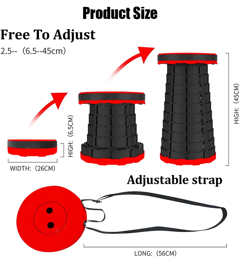 Portable foldable retractable seat camping chair