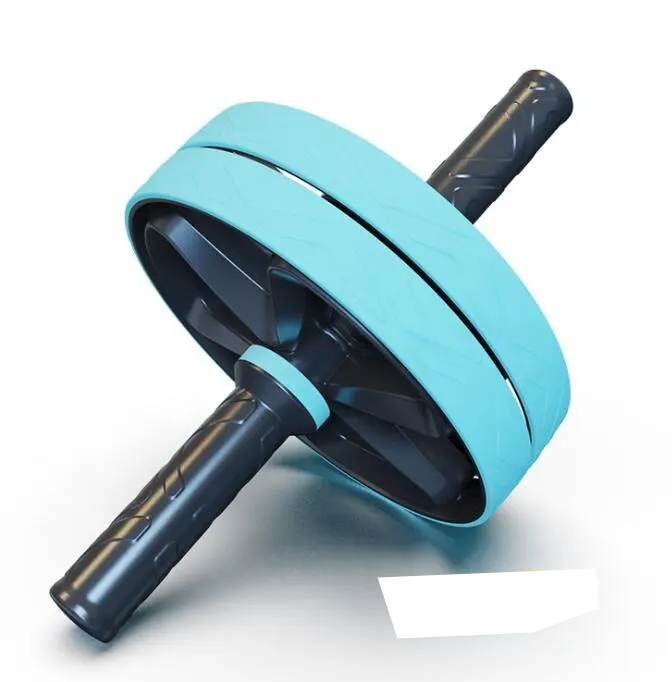 Abdominal muscle trainer double workout AB wheel roller