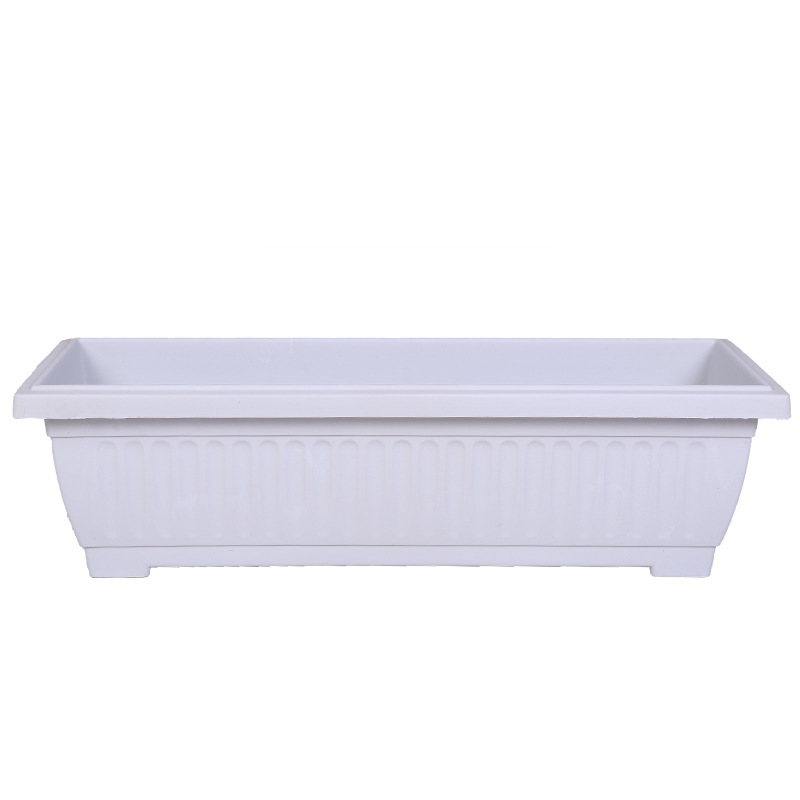 Balcony outdoor rectangular plastic flower pot Base vegetable pot Flower strawberry green leafy vegetable long strip pot Hohlen pot