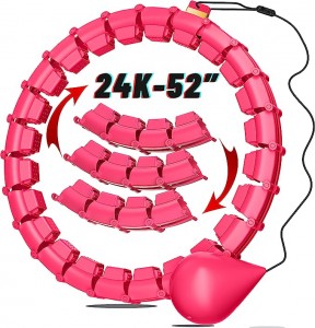 Weighted Infinity Smart Hula Hoop, 24 Removable Knotty Hula Strap Counters, 2-in-1 Abdominal Fitness Information Device