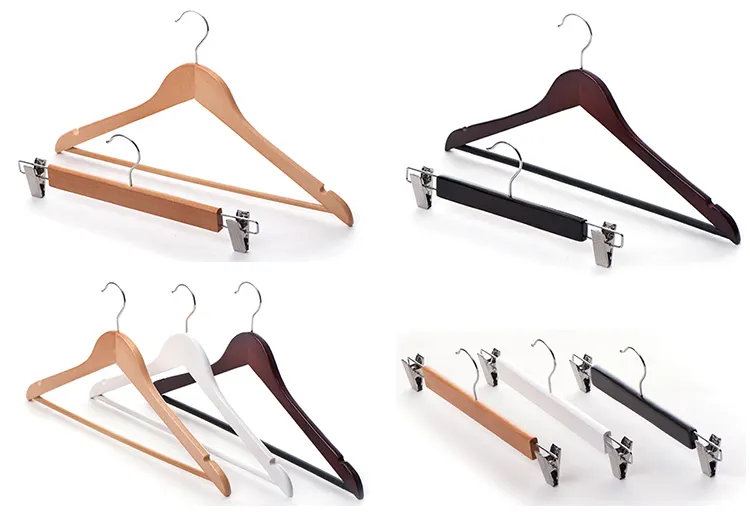 Wholesale High Quality Supermarket Wood Clothes Hangers For Garment Display